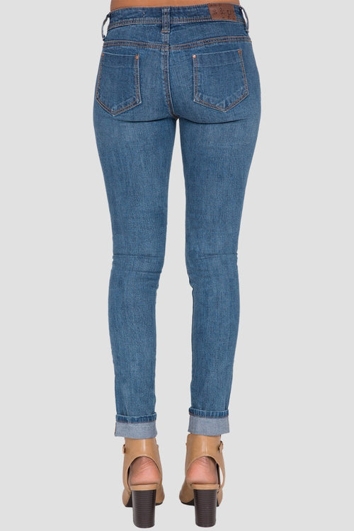 Susan Stretch Denim Skinny Jeans Medium Blue 5 Pocket Wash