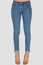 Susan Stretch Denim Skinny Jeans Medium Blue 5 Pocket Wash