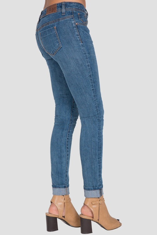 Susan Stretch Denim Skinny Jeans Medium Blue 5 Pocket Wash