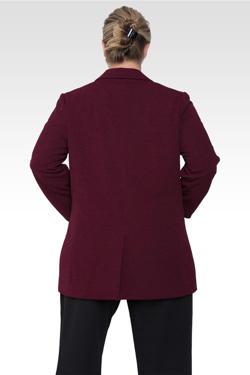Plus Size Dorothy Blazer Jacket -Burgundy