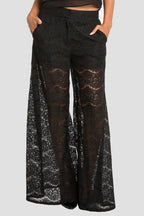 black lace palazzo pants