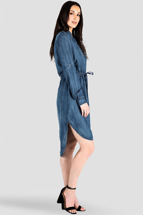 Standards & Practices Denim Tencel Collared Shirtdress