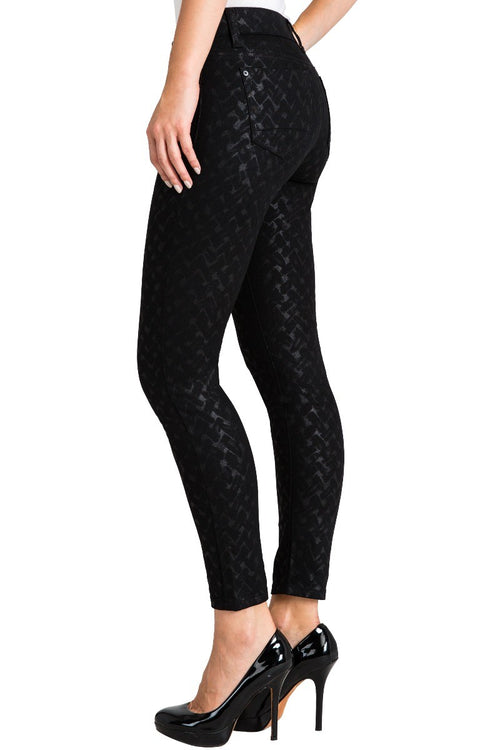 Harriet Herringbone Mid Rise Cigarette Skinny Ankle Jeans