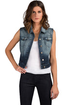 Davina Ombre Navy Denim Vests
