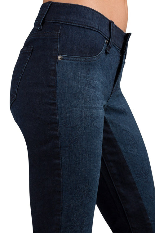 Patrisha Saucer Blue Floral Print Skinny Jeans