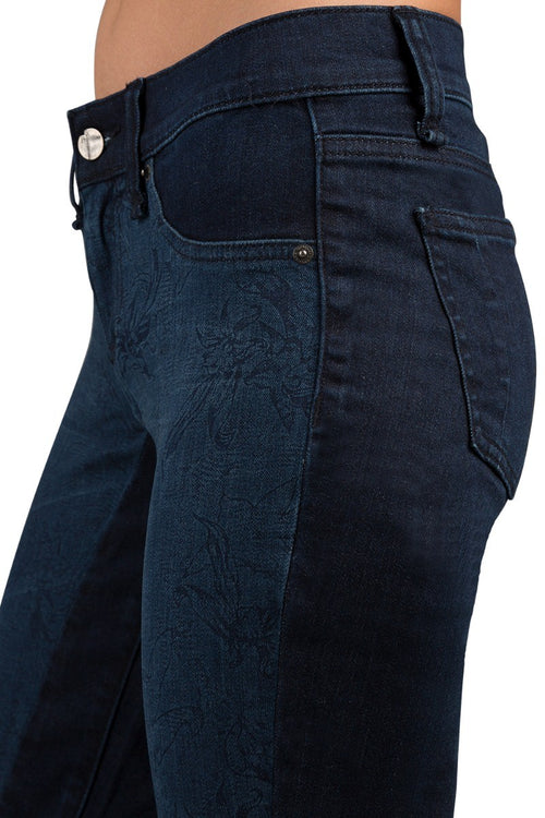 Patrisha Saucer Blue Floral Print Skinny Jeans