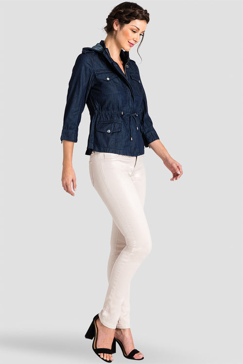 Women Chambray Denim Anorak Jacket