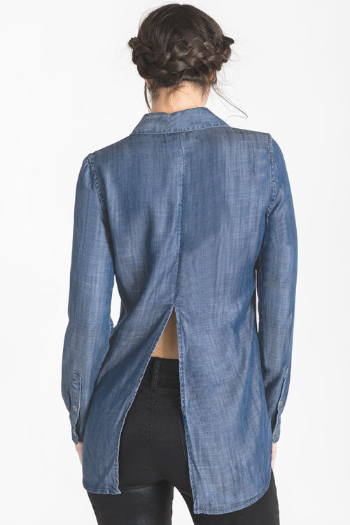 Standards & Practices Contemporary Women Dual Tone Tencel Button Down Shirt