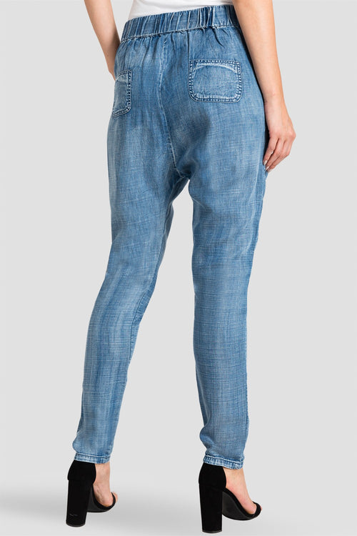 Standards & Practices Contemporary Fashion Women Light Wash Indigo Tencel Jogger Pants