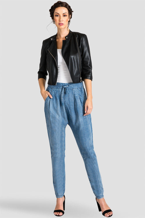 Standards & Practices Contemporary Fashion Women Light Wash Indigo Tencel Jogger Pants