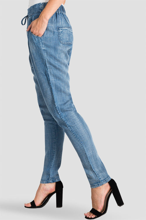 Standards & Practices Contemporary Fashion Women Light Wash Indigo Tencel Jogger Pants