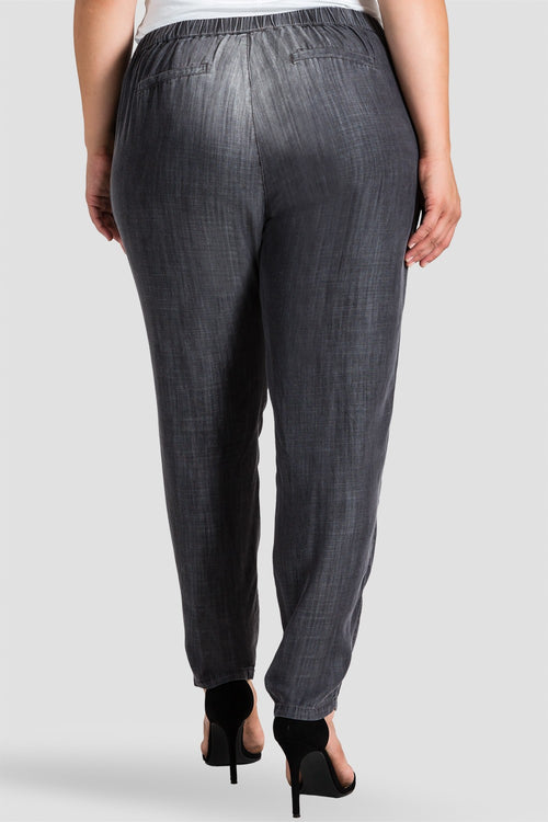 Louise Pleat Front Light Wash Tencel Pants - SP Plus