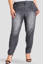 Louise Pleat Front Light Wash Tencel Pants - SP Plus