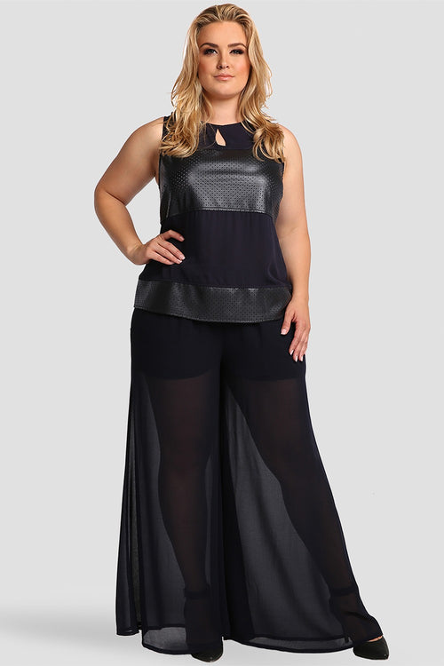 Women's Palazzo Pant In Navy