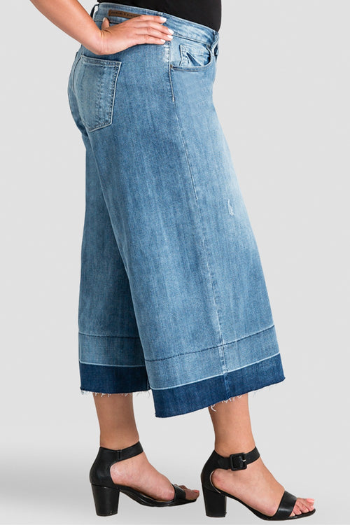 Plus Size Bobbie Women’s Frayed Cropped Jeans - Undone Raw Hem