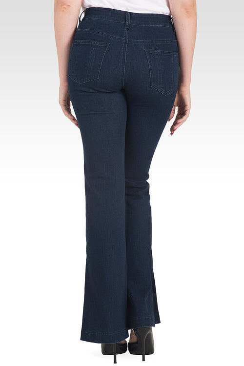 Standards & Practices Women's High Waist Split Hem Flared Jeans