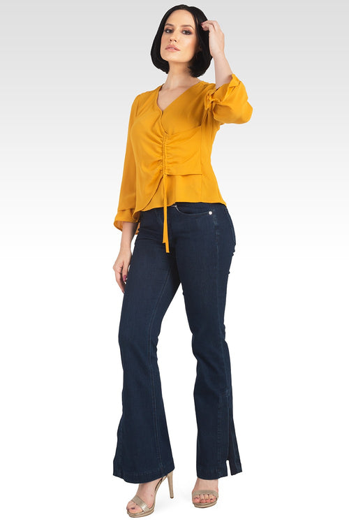 Standards & Practices Women's High Waist Split Hem Flared Jeans