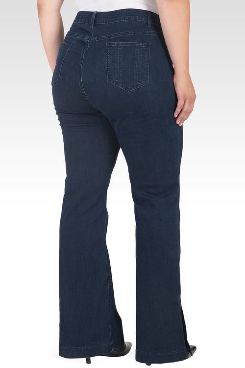 Rania Plus Size Light Weight Denim HR Slit Hem Jeans