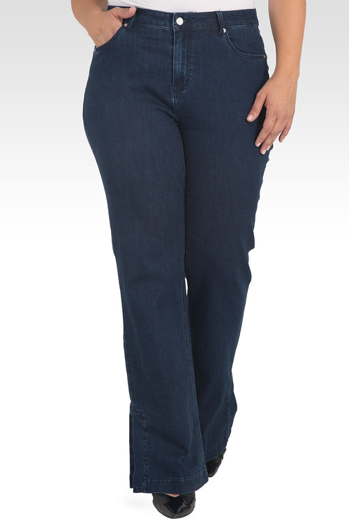 Rania Plus Size Light Weight Denim HR Slit Hem Jeans