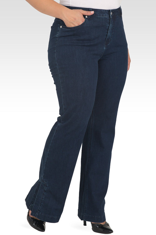Rania Plus Size Light Weight Denim HR Slit Hem Jeans