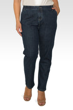 Standards & Practices Plus Size Women's Elastic Waist Slim Straight Denim Jeans-1