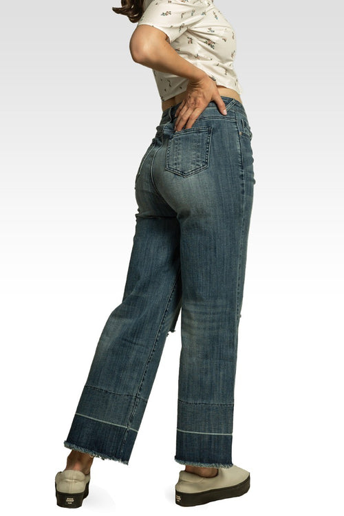 Mary High-Rise Cropped Wide Leg Jeans Released Hem