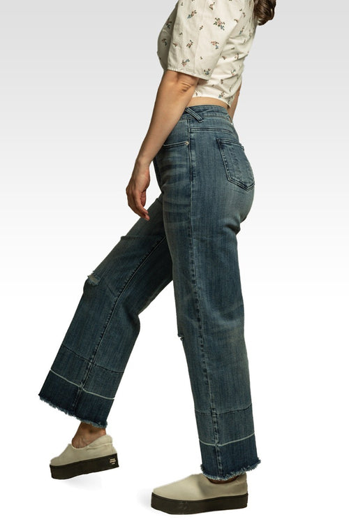 Mary High-Rise Cropped Wide Leg Jeans Released Hem