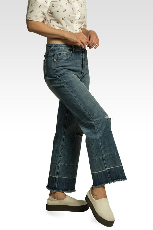 Mary High-Rise Cropped Wide Leg Jeans Released Hem