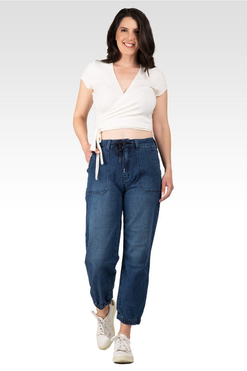 Lyla Women's 5 Pocket Cropped Leg Jogger Jeans