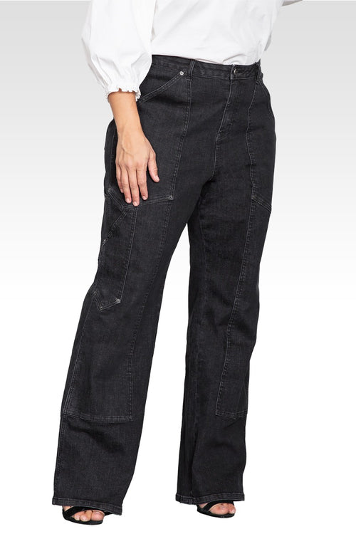 Plus Size High Waist Utility Performance Jeans-Rinse Black