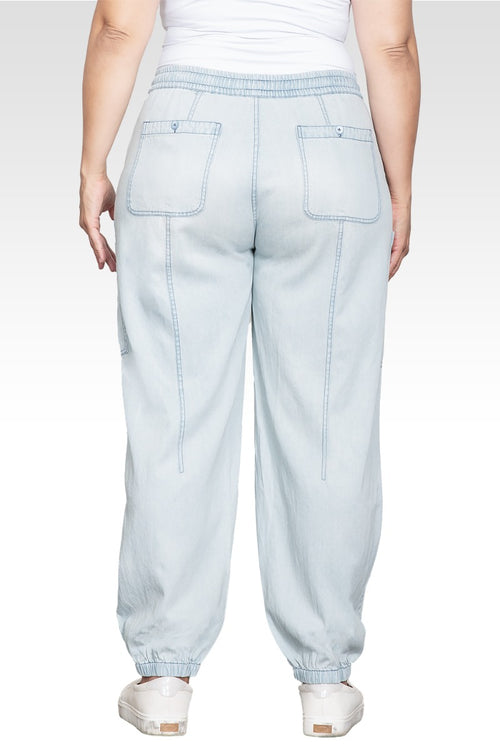 Keira Women's Plus Size Tencel Low-Slung Lounge Jeans-Light