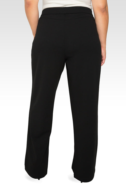Standards & Practices Plus Size Women's Black High Waist Stretch Crepe Pants-2