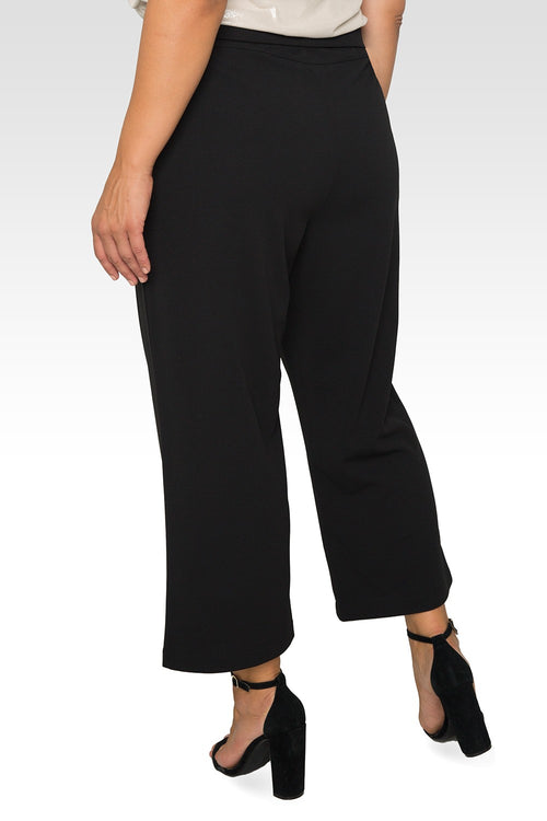 Standards & Practices Plus Size Women's Black High Waist Stretch Crepe 23" Crop Pants-2
