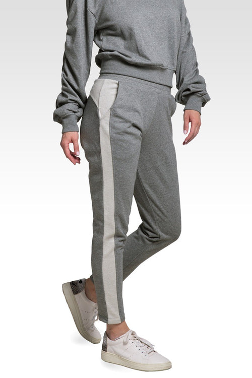 Meghan Women's French Terry Reverse Side Panel With Pockets Trouser Jogger