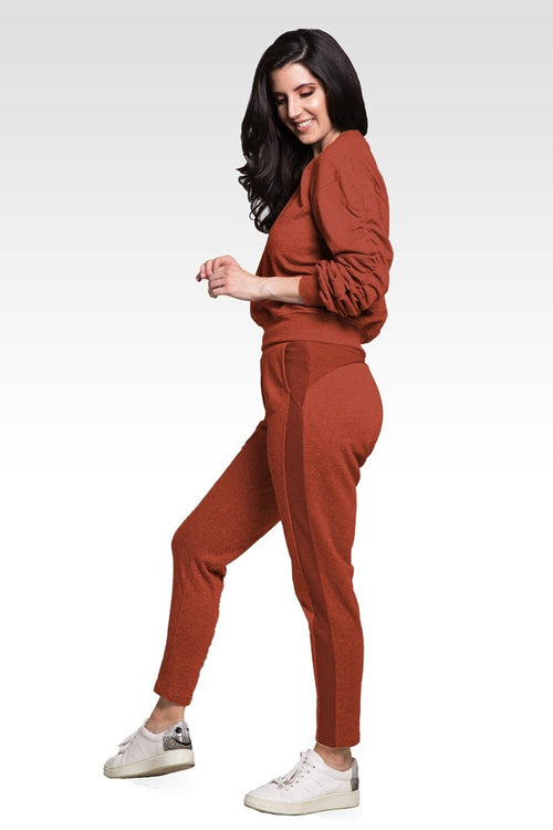 Meghan Women's French Terry Reverse Side Panel With Pockets Trouser Jogger