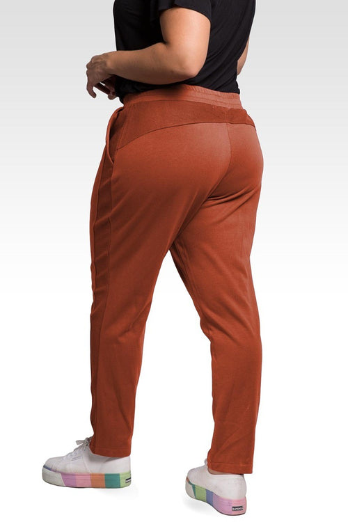 Meghan Women's Plus Size French Terry Reverse Side Panel With Pockets Trouser Jogger