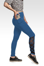 Jo Jo Women's Interlaced Mesh Leggings With Side Pockets