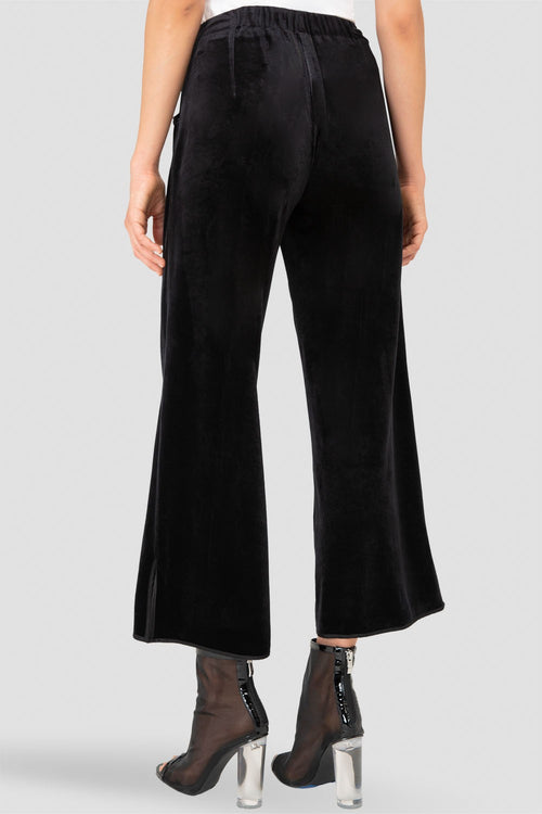 Standards & Practices Stretch Velvet Crop Wide Leg Pant with Split Hem