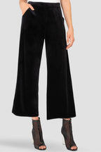 Standards & Practices Stretch Velvet Crop Wide Leg Pant with Split Hem