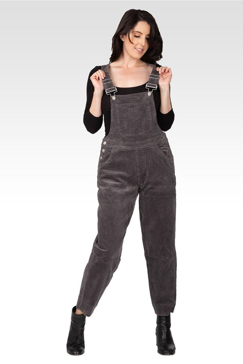 Harper Women's Corduroy Casual Overall - Charcoal