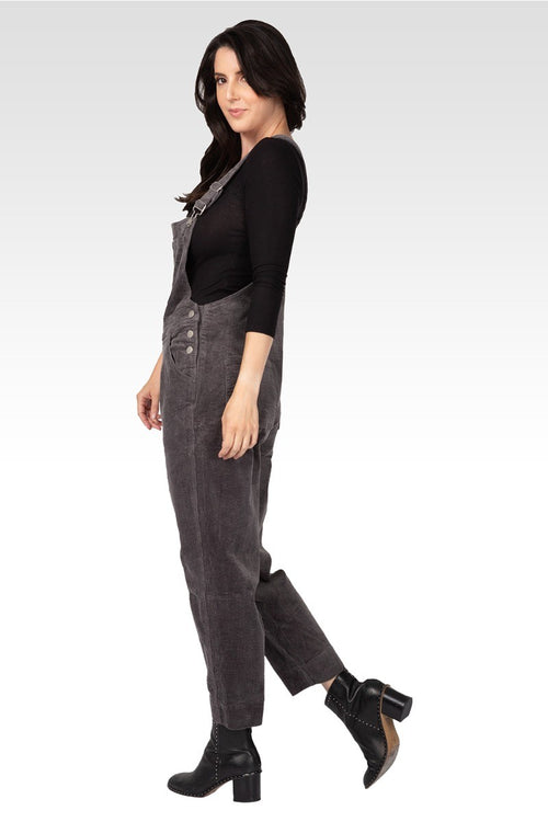 Harper Women's Corduroy Casual Overall - Charcoal