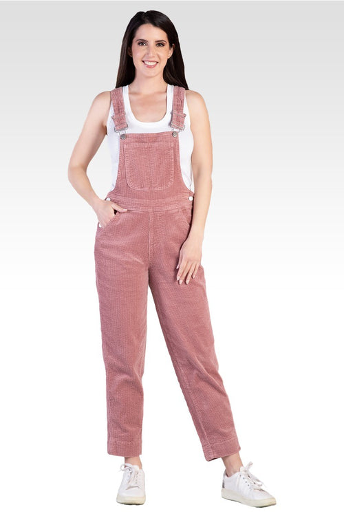 Harper Women's Corduroy Casual Overall - Mauve