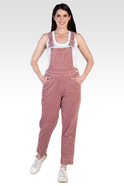 Harper Women's Corduroy Casual Overall - Mauve