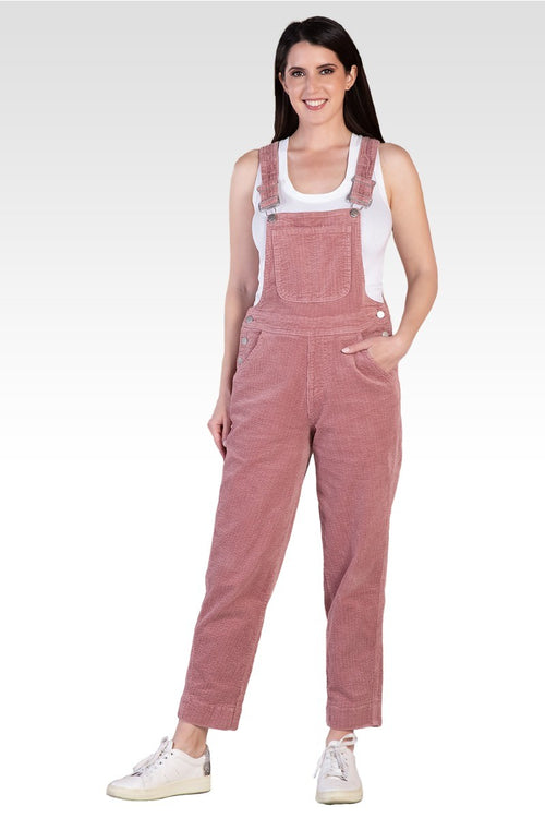 Harper Women's Corduroy Casual Overall - Mauve