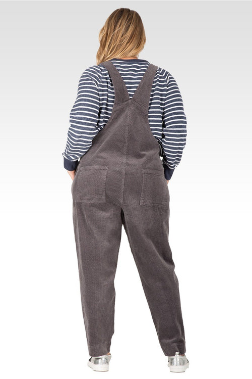 Harper Women's Plus Size Corduroy Casual Overall - Charcoal