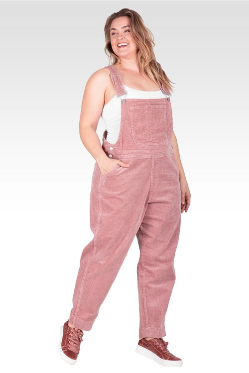 Harper Women's Plus Size Corduroy Casual Overall - Mauve