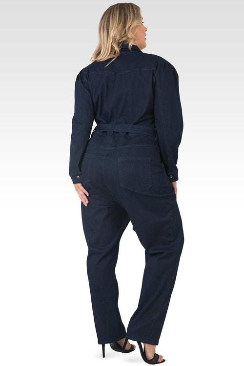 Janeen Plus Size Light Weight Denim Boiler Suit