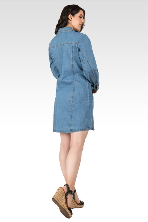 Ally Women's Full Sleeve Denim Shirt Dress