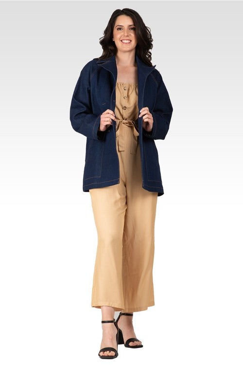 Charli Women's Adjustable Spaghetti Strap Elastic Neckline High Waist Jumpsuit - Khaki