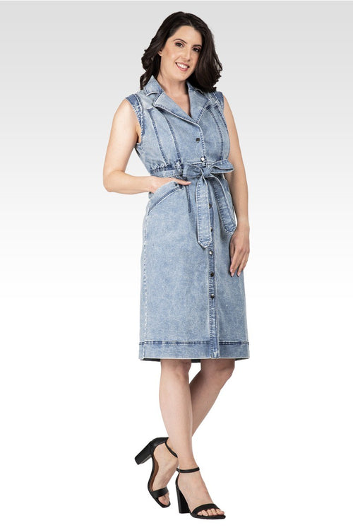 Athena Women's Trench Silhouette Midi Dress